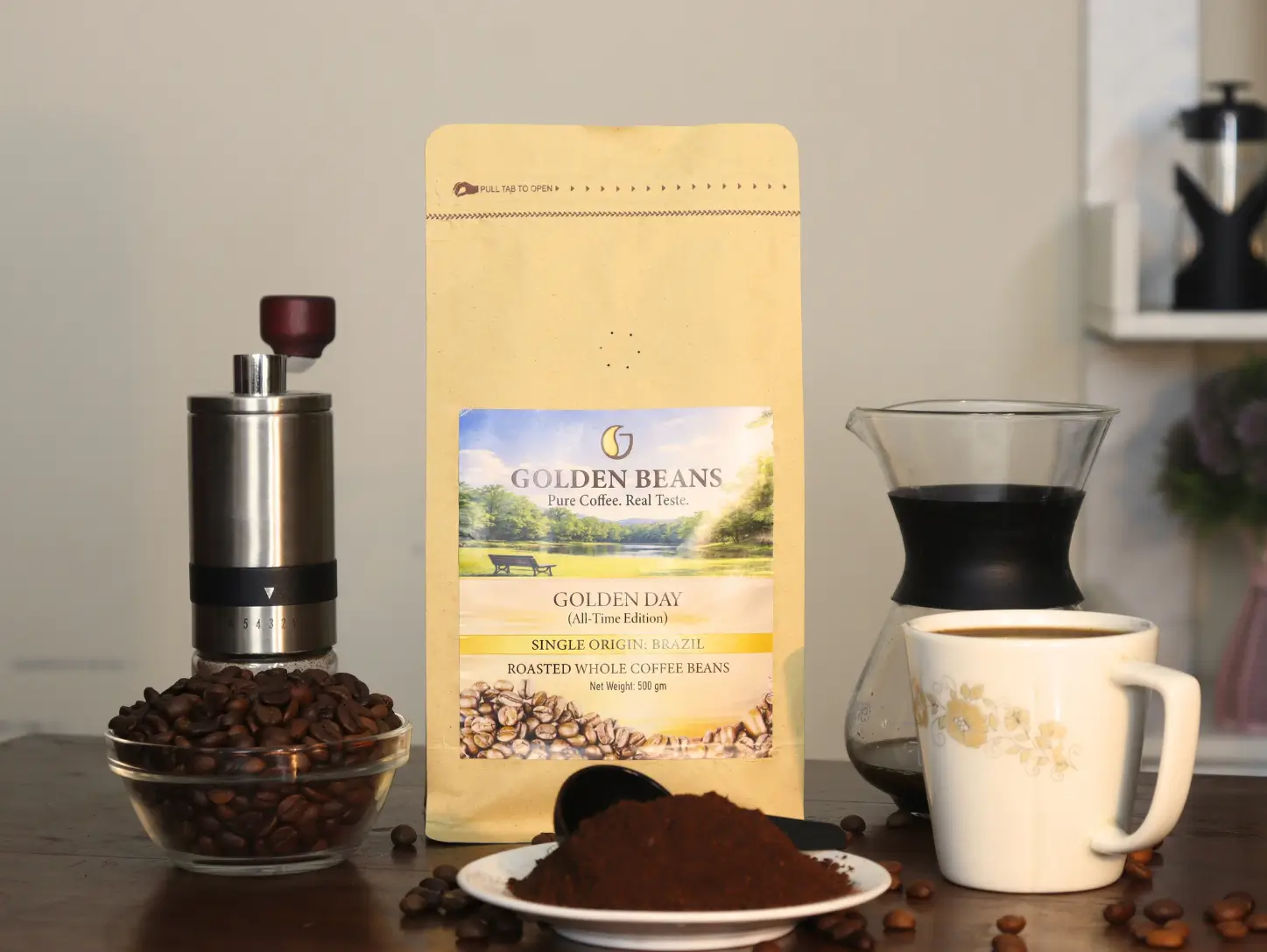 Golden Beans. Golden Day Coffee Image