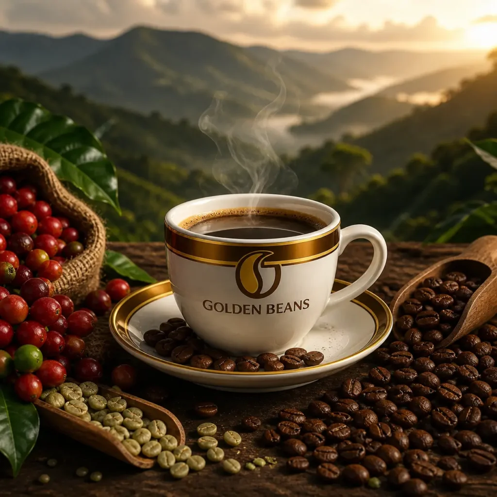 Golden Beans Coffee Cup